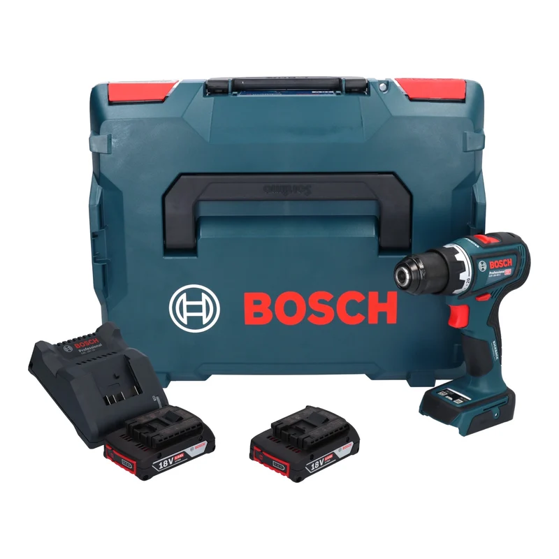 Bosch GSR 18V-90 C Professional Akku Bohrschrauber 18 V 64 Nm Brushless + 2x Akku 2,0 Ah + Ladegerät + L-Boxx