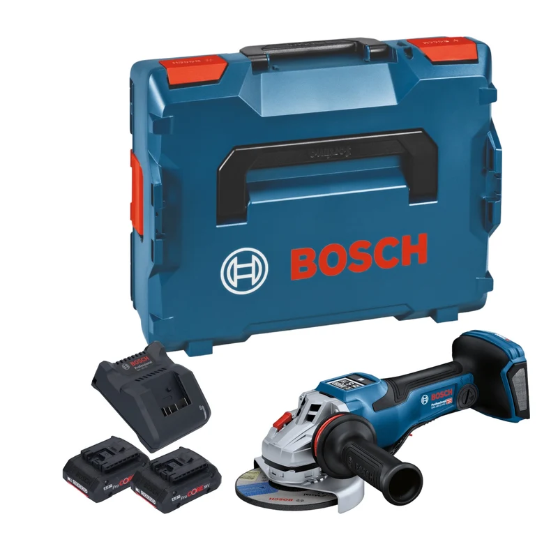 Bosch GWS 18V-15 PSC Professional Akku Winkelschleifer 18 V 125 mm BITURBO Brushless + 2x ProCORE Akku 4,0 Ah + Ladegerät + L-Boxx