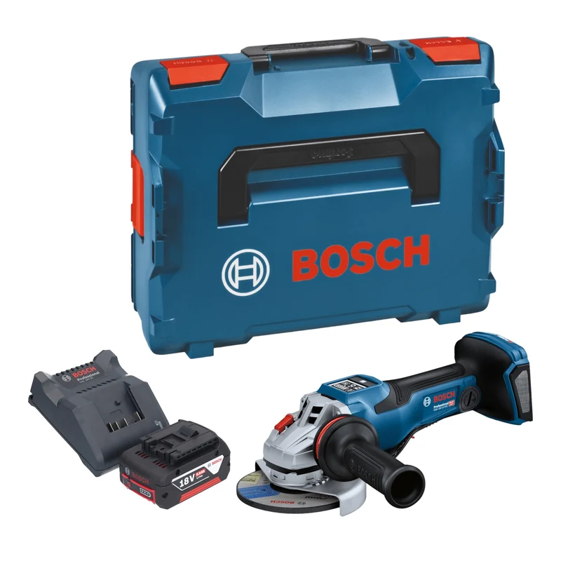Bosch GWS 18V-15 PSC Professional Akku Winkelschleifer 18 V 125 mm BITURBO Brushless + 1x Akku 5,0 Ah + Ladegerät + L-Boxx