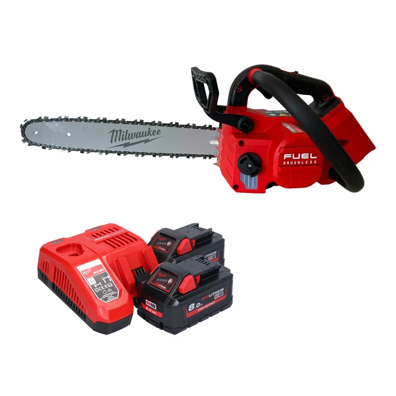 Milwaukee M18 FTHCHS35-802 Akku-Einhand-Kettensäge 35 cm ( 4933479589 ) + 2x Akku 8,0 Ah + Ladegerät