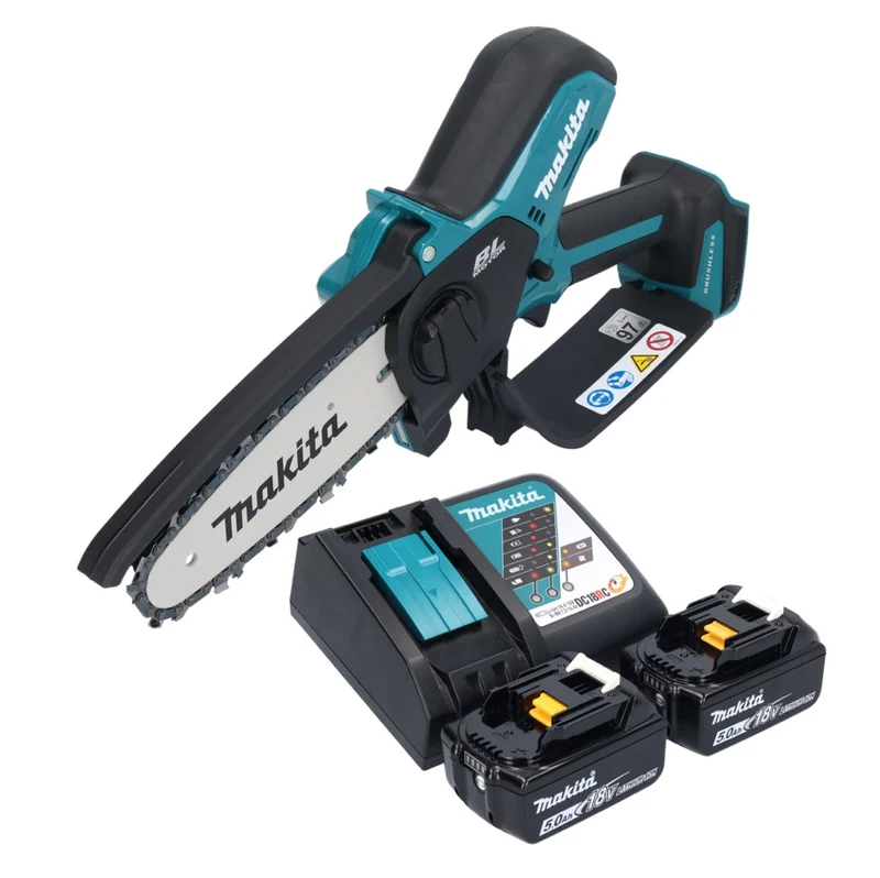 Makita DUC 150 RT2 Akku Kettensäge 18 V 15 cm Brushless + 2x Akku 5,0 Ah + Ladegerät