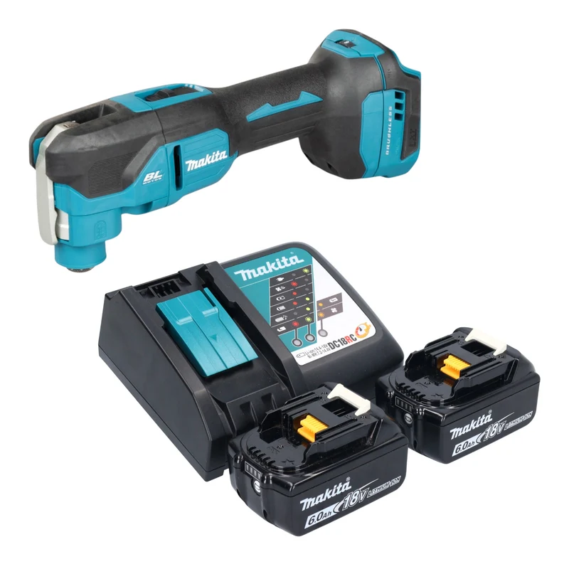 Makita DTM 53 RG Akku Multifunktionswerkzeug 18 V OIS / Starlock Brushless + 2x Akku 6,0 Ah + Ladegerät