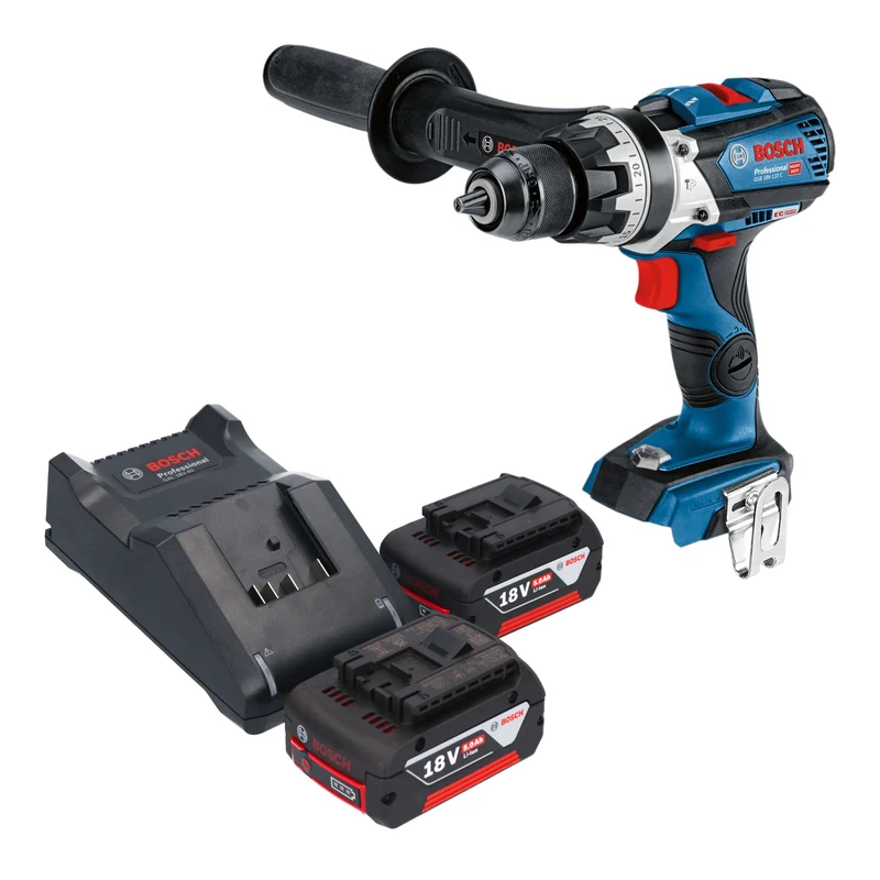 Bosch GSB 18V-110 C Professional Akku Schlagbohrschrauber 18 V 110 Nm Brushless + 2x Akku 5,0 Ah + Ladegerät