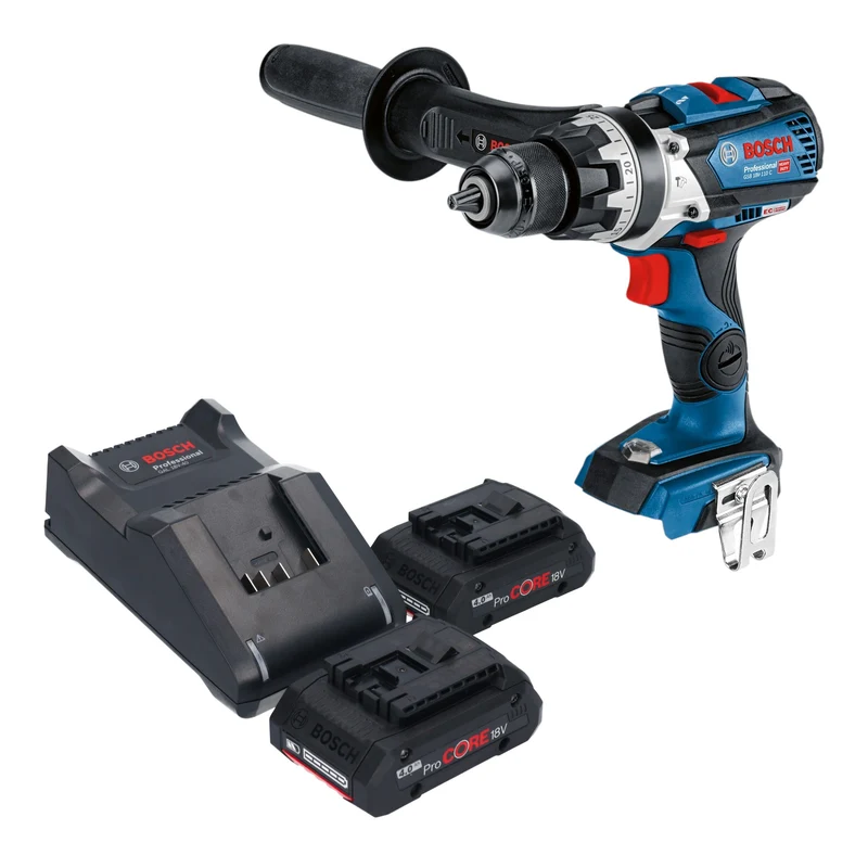 Bosch GSB 18V-110 C Professional Akku Schlagbohrschrauber 18 V 110 Nm Brushless + 2x ProCORE Akku 4,0 Ah + Ladegerät