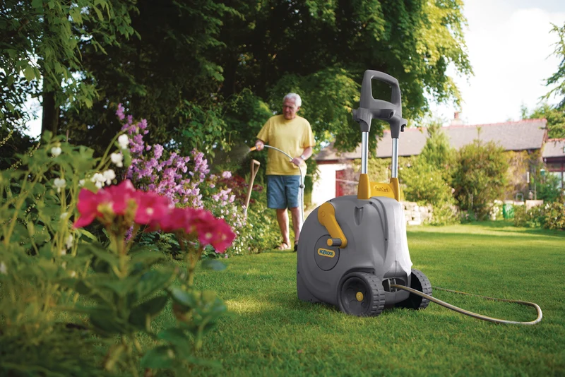 HOZELOCK Schlauchwagen Fast Cart – 40 m Schlauchkapazität, Easy Rewind System, 16 mm (5/8″) Anschluss