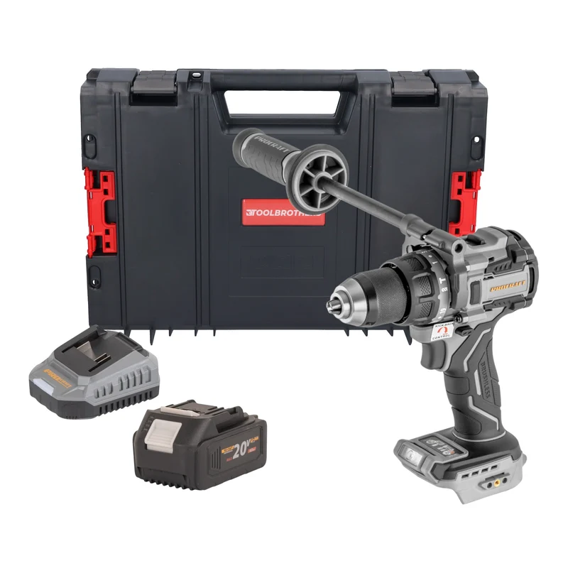 ProCraft Industrial CD20C-BB Akku Schlagbohrschrauber 20 V 120 Nm Brushless + 1x Akku 4,0 Ah + Ladegerät + RHINO Toolcase