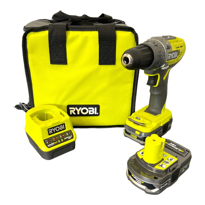 RYOBI R18DD3-215S Akku Bohrschrauber 18 V 50 Nm ( 5133003774 ) + 2x Akku 1,5 Ah + Ladegerät + Tasche