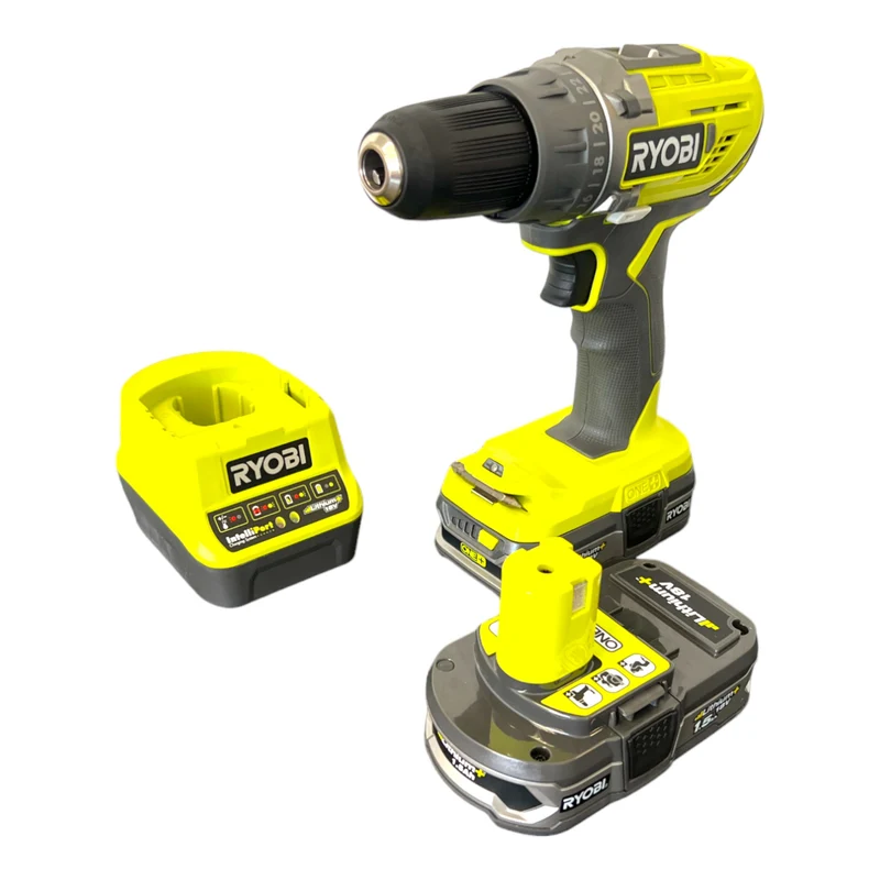 RYOBI R18DD3-215S Akku Bohrschrauber 18 V 50 Nm ( 5133003774 ) + 2x Akku 1,5 Ah + Ladegerät + Tasche