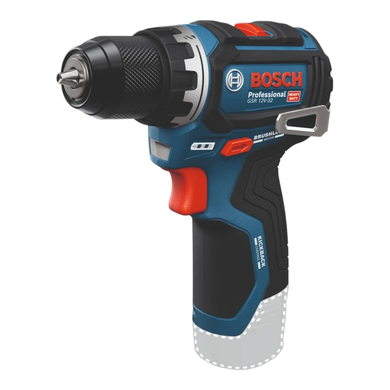 Bosch GSR 12V-32 Professional Akku Bohrschrauber 12 V 32 Nm Brushless ( 06019N7004 ) + 2x Akku 2,0 Ah + Ladegerät + 36 tlg. Zubehör + Tasche