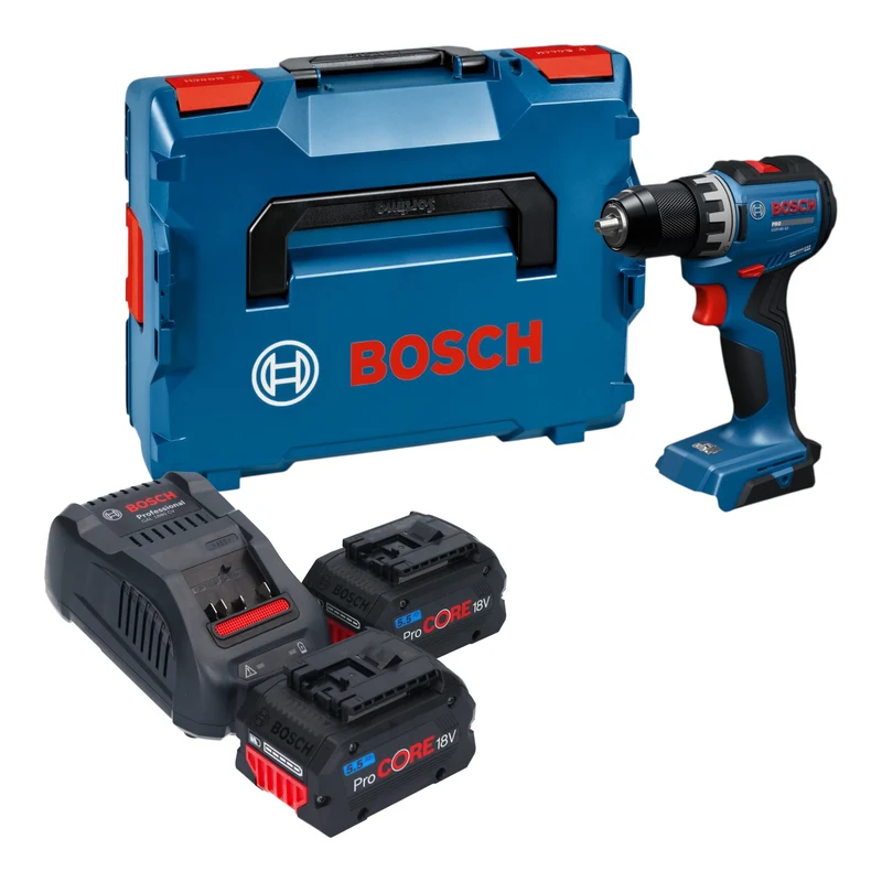 Bosch GSR 18V-52 Professional Akku Bohrschrauber 18 V 70 Nm Brushless + 2x ProCORE Akku 5,5 Ah + Ladegerät + L-Boxx