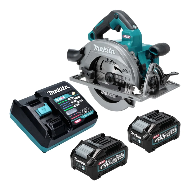 Makita HS 003 GM201 Akku Handkreissäge 40 V max. 190 mm Brushless + 2x Akku 4,0 Ah + Ladegerät