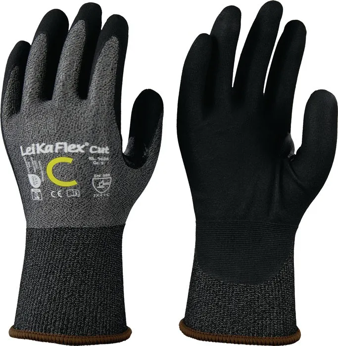 LEIPOLD Schnittschutzhandschuhe LeiKaFlex® CUT RL 1636 Größe 8 grau/schwarz 12 Paar ( 4000391393 )