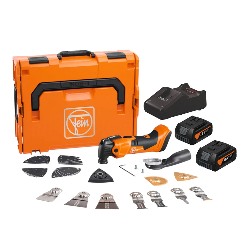 Fein AMM 500 Plus Top AS Akku Multimaster 18 V AMPShare Starlock Plus + 2x Akku 4,0 Ah + Ladegerät + L-Boxx