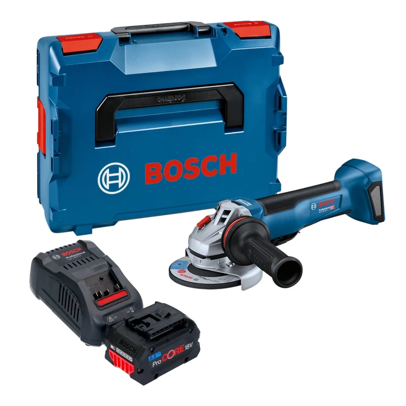 Bosch GWS 18V-10 P Professional Akku Winkelschleifer 18 V 125 mm Brushless + 1x ProCORE Akku 5,5 Ah + Ladegerät + L-Boxx