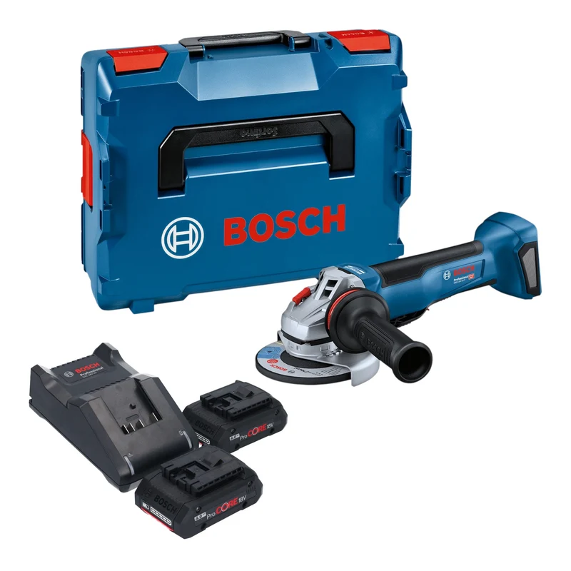 Bosch GWS 18V-10 P Professional Akku Winkelschleifer 18 V 125 mm Brushless + 2x ProCORE Akku 4,0 Ah + Ladegerät + L-Boxx
