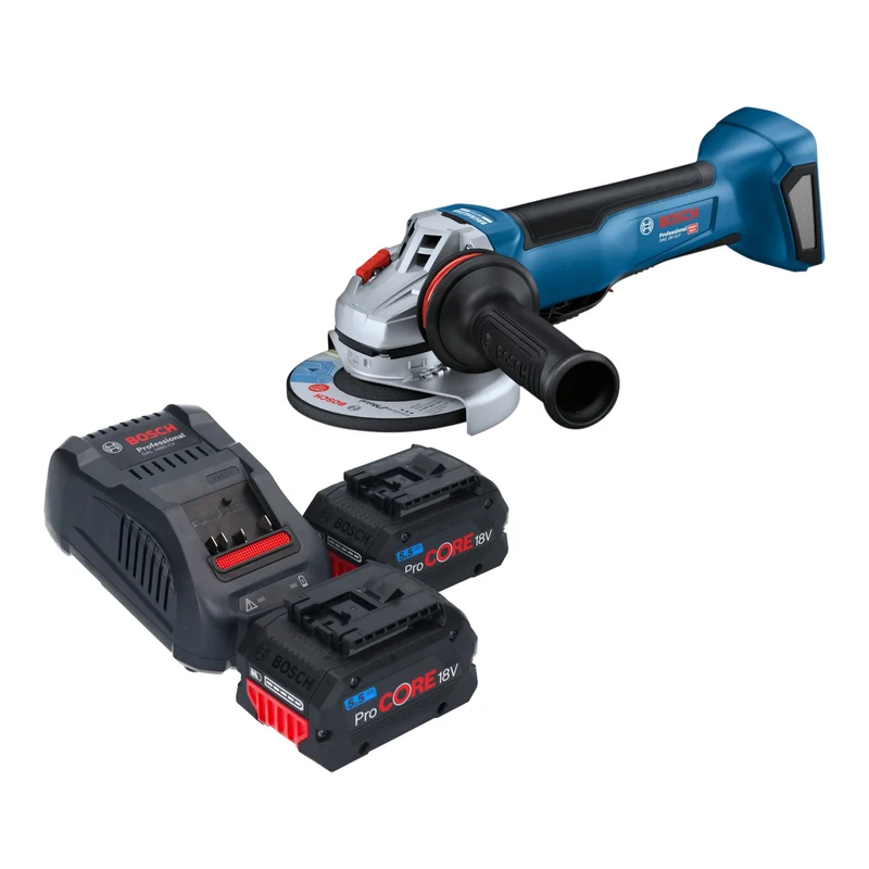 Bosch GWS 18V-10 P Professional Akku Winkelschleifer 18 V 125 mm Brushless + 2x ProCORE Akku 5,5 Ah + Ladegerät