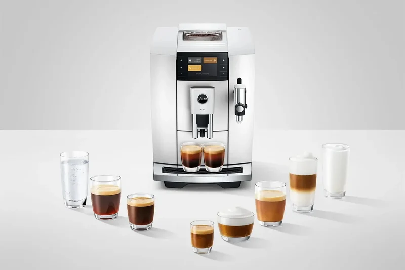 JURA E8 (ED) Kaffeevollautomat – 27 Spezialitäten, 3,5" Touchscreen, P.E.P.® | Inkl. 7 Jahre Garantie