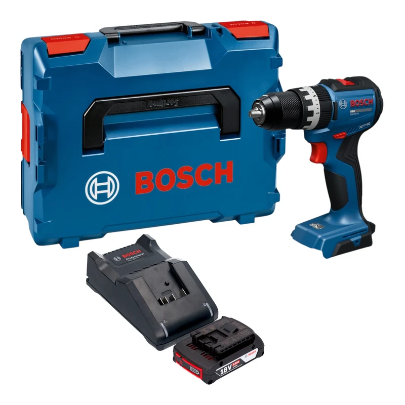 Bosch GSB 18V-52 Professional Akku Schlagbohrschrauber 18 V 70 Nm Brushless + 1x Akku 2,0 Ah + Ladegerät + L-Boxx