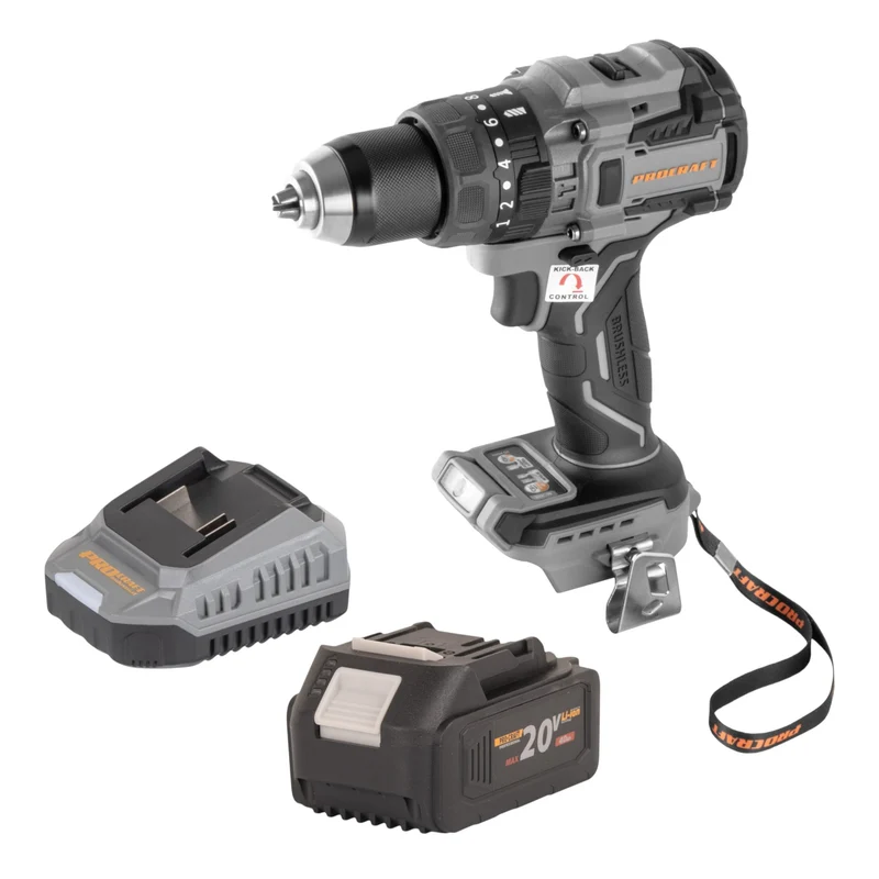 Procraft Industrial CD20B-BB Akku Schlagbohrschrauber 20 V 150 Nm Brushless + 1x Akku 4,0 Ah + Ladegerät