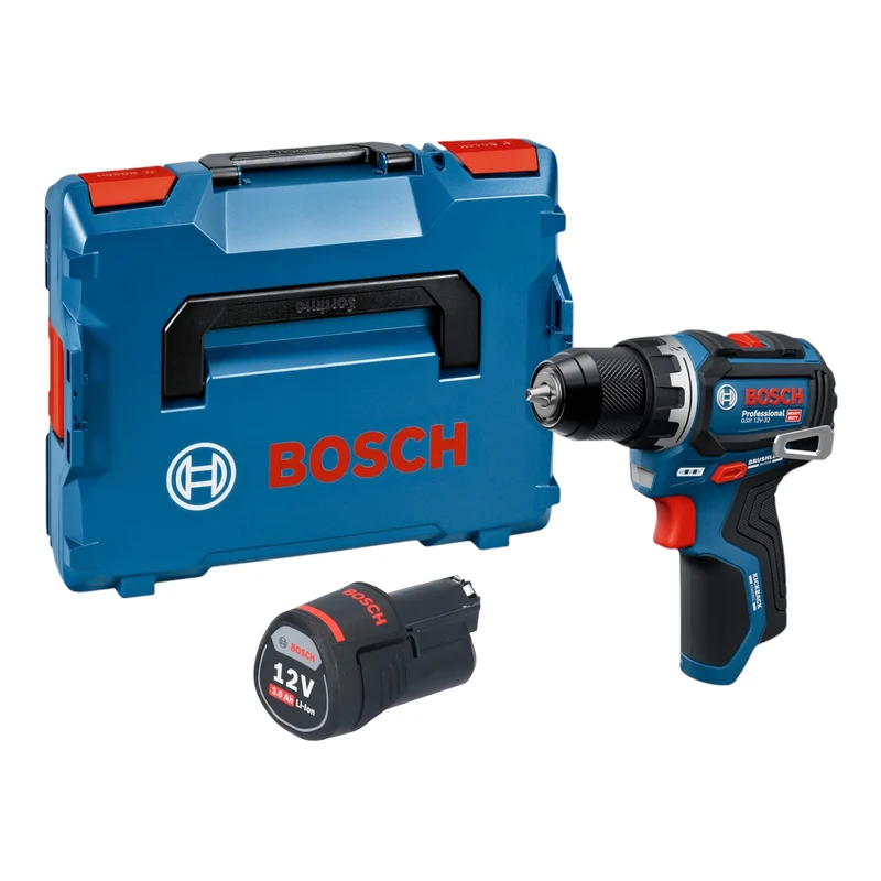Bosch GSR 12V-32 Professional Akku Bohrschrauber 12 V 32 Nm Brushless + 1x Akku 3,0 Ah + L-Boxx - ohne Ladegerät