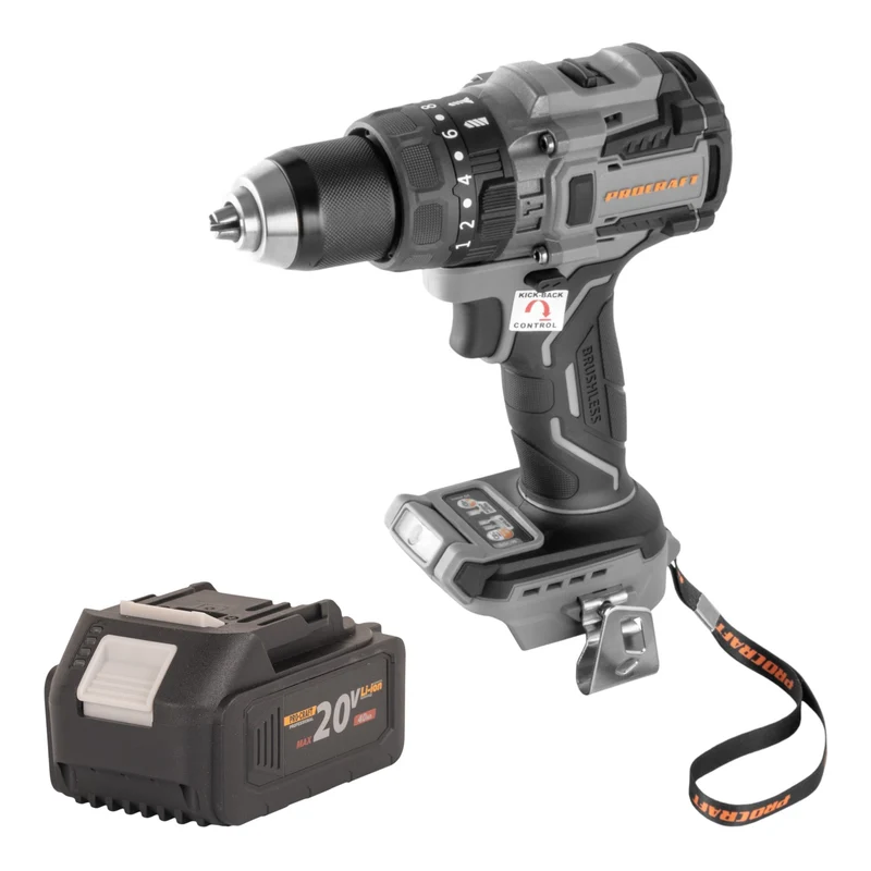 Procraft Industrial CD20B-BB Akku Schlagbohrschrauber 20 V 150 Nm Brushless + 1x Akku 4,0 Ah - ohne Ladegerät