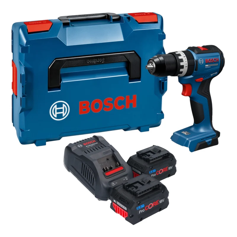 Bosch GSB 18V-52 Professional Akku Schlagbohrschrauber 18 V 70 Nm Brushless + 2x ProCORE Akku 5,5 Ah + Ladegerät + L-Boxx