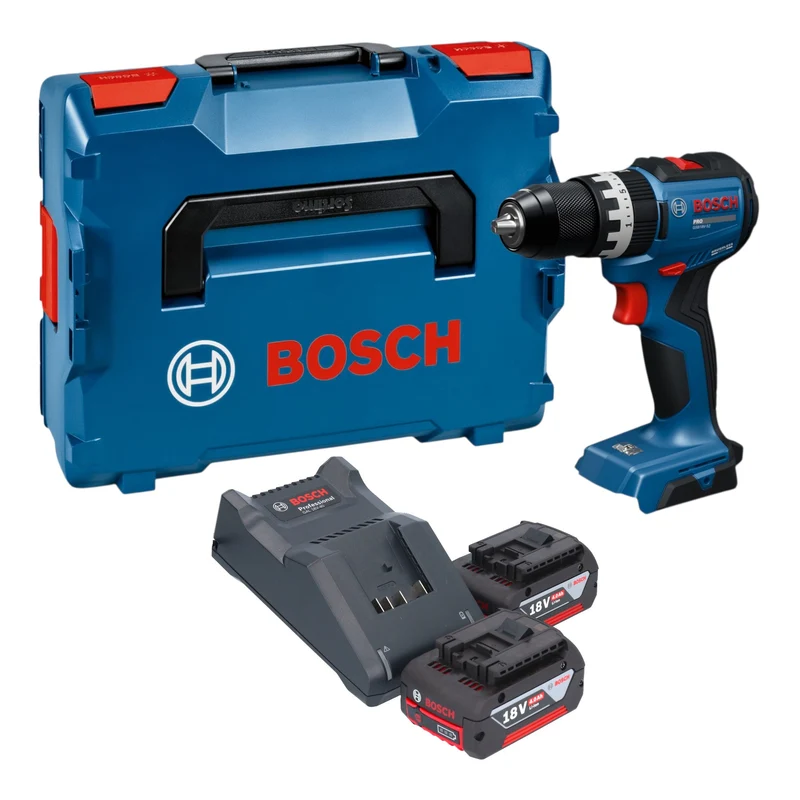 Bosch GSB 18V-52 Professional Akku Schlagbohrschrauber 18 V 70 Nm Brushless + 2x Akku 4,0 Ah + Ladegerät + L-Boxx