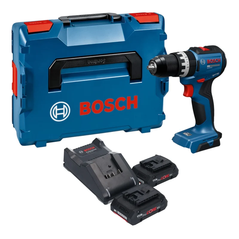 Bosch GSB 18V-52 Professional Akku Schlagbohrschrauber 18 V 70 Nm Brushless + 2x ProCORE Akku 4,0 Ah + Ladegerät + L-Boxx
