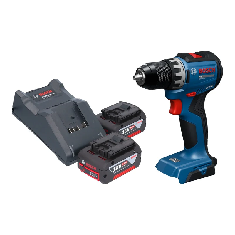 Bosch GSR 18V-52 Professional Akku Bohrschrauber 18 V 70 Nm Brushless + 2x Akku 4,0 Ah + Ladegerät