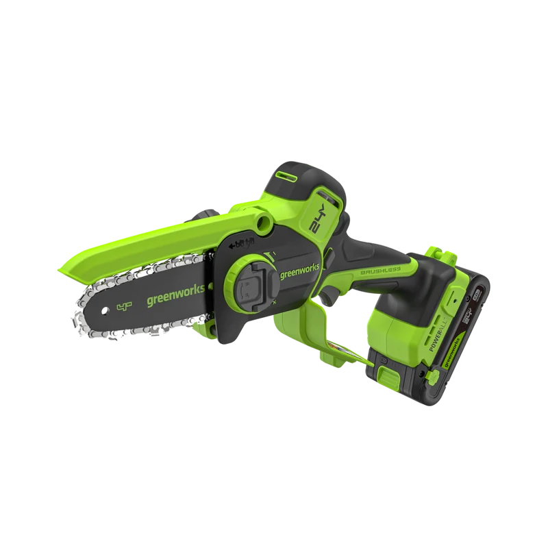 POWERALL 24V Mini-Kettensäge 10cm Gen. II mit Verlängerungsstab - 2Ah Akku