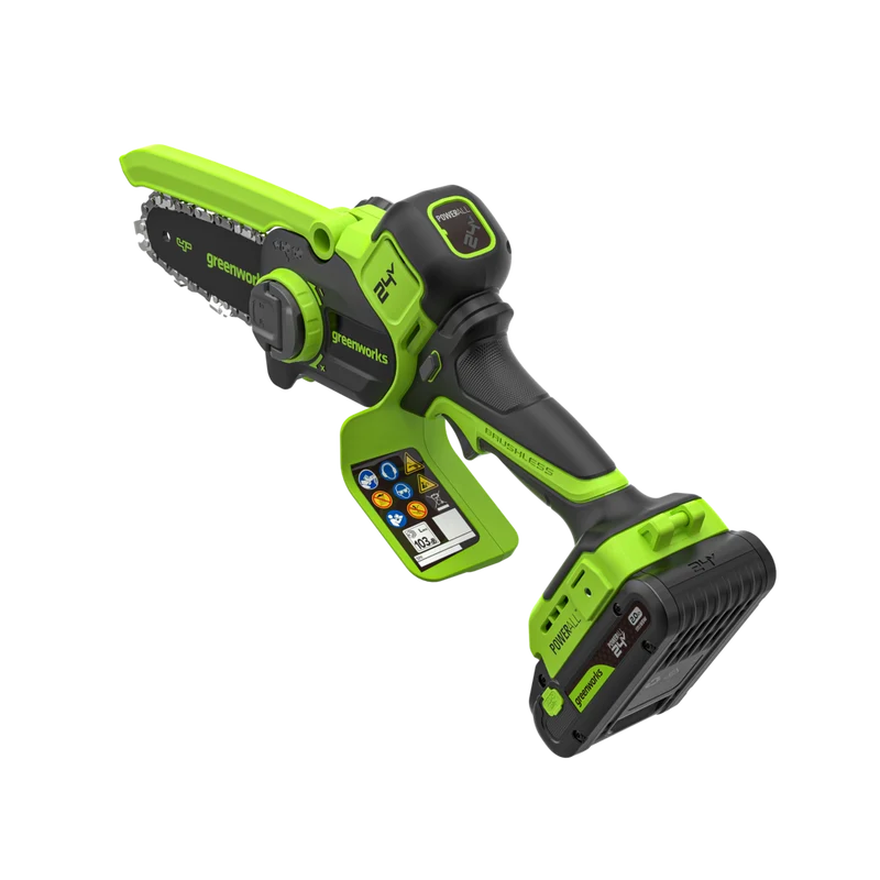 POWERALL 24V Mini-Kettensäge 10cm Gen. II mit Verlängerungsstab - 2Ah Akku
