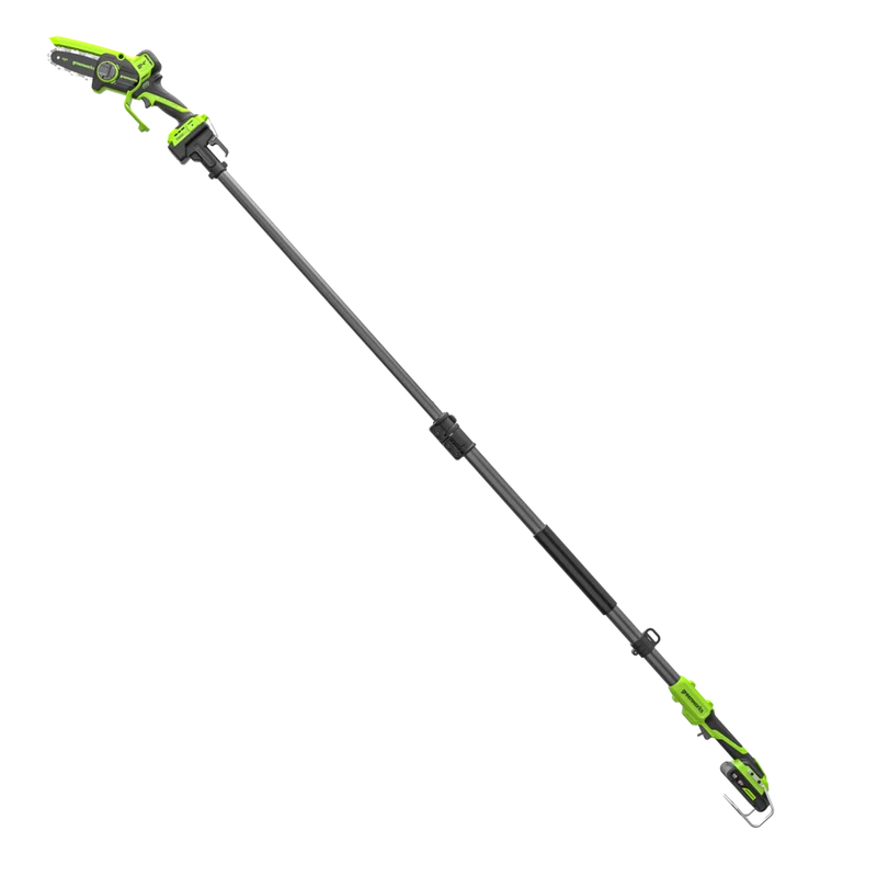 POWERALL 24V Mini-Kettensäge 10cm Gen. II mit Verlängerungsstab - 2Ah Akku