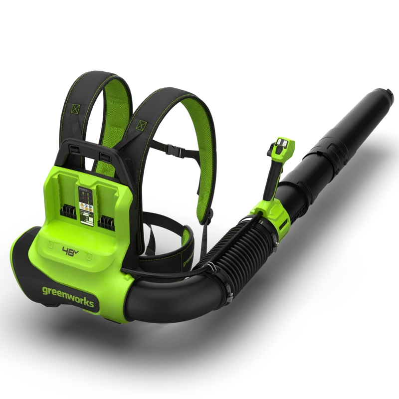 POWERALL 48V (24V x 2) Rucksack-Laubbläser 297 km/h - 2x 8Ah Akkus