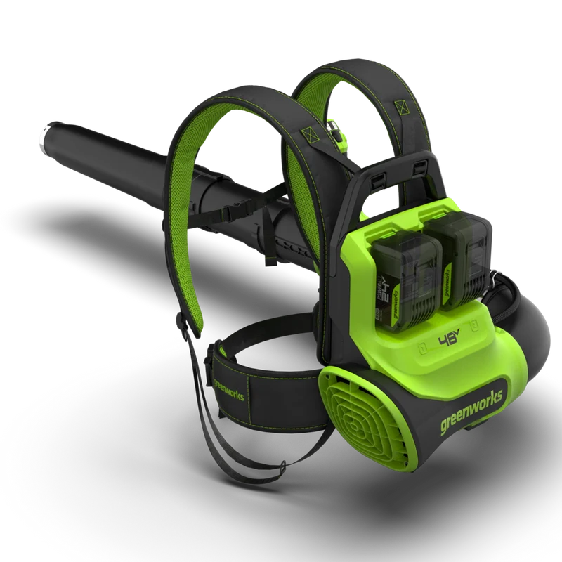 POWERALL 48V (24V x 2) Rucksack-Laubbläser 297 km/h - 2x 8Ah Akkus