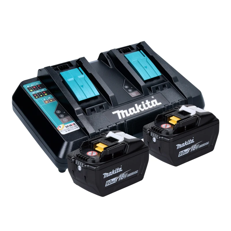 Makita Power Source Kit 18 V mit 2x BL 1890 Akku 9,0 Ah + DC 18 RD Doppel Schnellladegerät