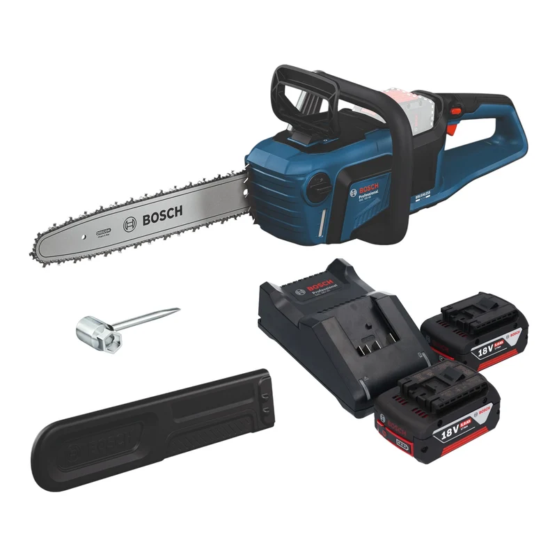Bosch GKE 18V-40 Professional Akku Kettensäge 18 V 40 cm Brushless + 2x Akku 5,0 Ah + Ladegerät