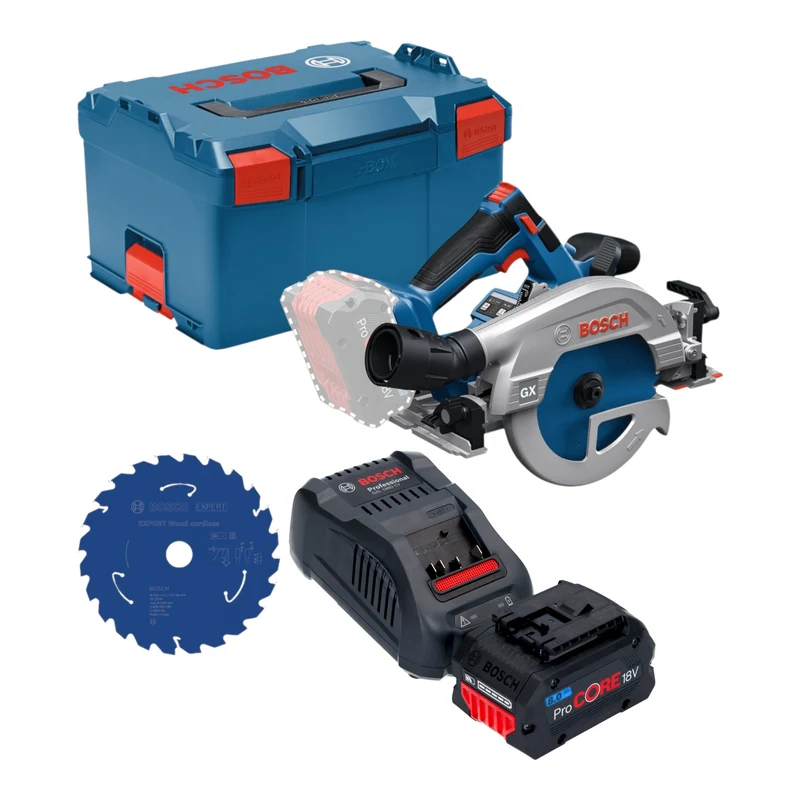 Bosch GKS 18V-57-2 GX Professional Akku Kreissäge 18 V 165 mm Brushless + 1x ProCORE Akku 8,0 Ah + Ladegerät + L-Boxx