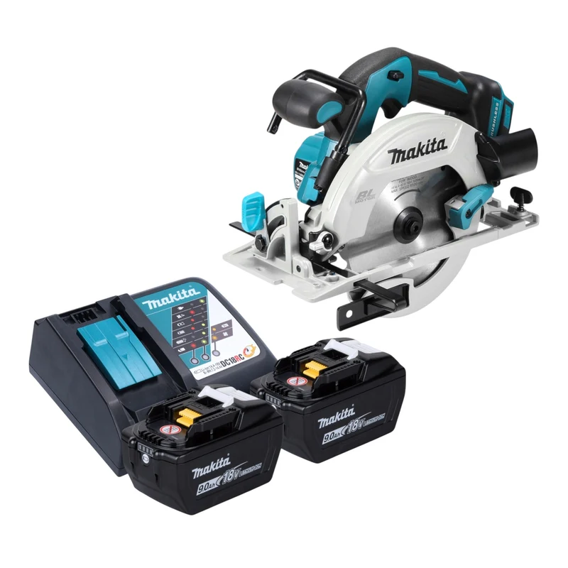 Makita DHS 680 Z Akku Handkreissäge 18 V 165 mm Brushless + 2x Akku 9,0 Ah + Ladegerät
