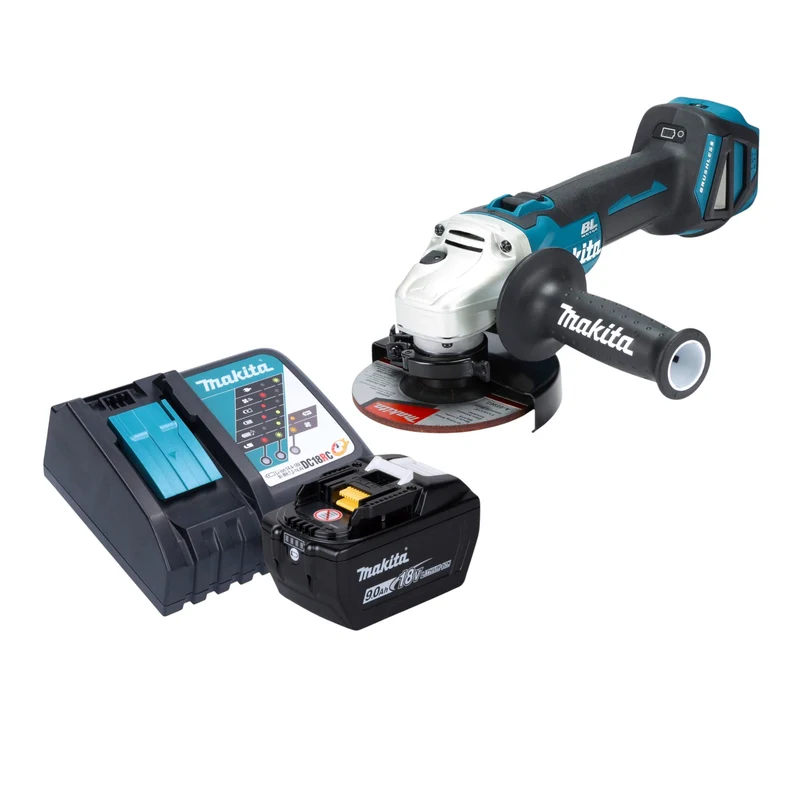 Makita DGA 511 Z Akku Winkelschleifer 18 V 125 mm Brushless + 1x Akku 9,0 Ah + Ladegerät
