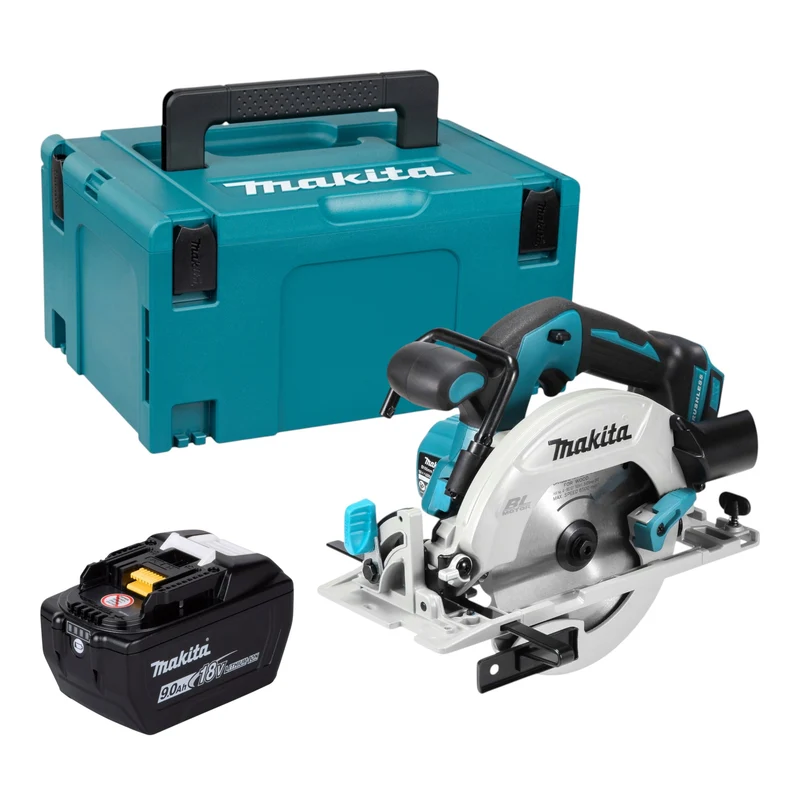Makita DHS 680 Z Akku Handkreissäge 18 V 165 mm Brushless + 1x Akku 9,0 Ah + Makpac - ohne Ladegerät