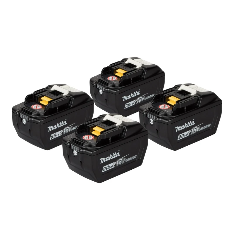 Makita Akku Set 4x BL 1890 Akku 18 V 9,0 Ah / 9000 mAh Li-Ion LXT ( 4x 1915H4-0 ) mit Ladestandanzeige
