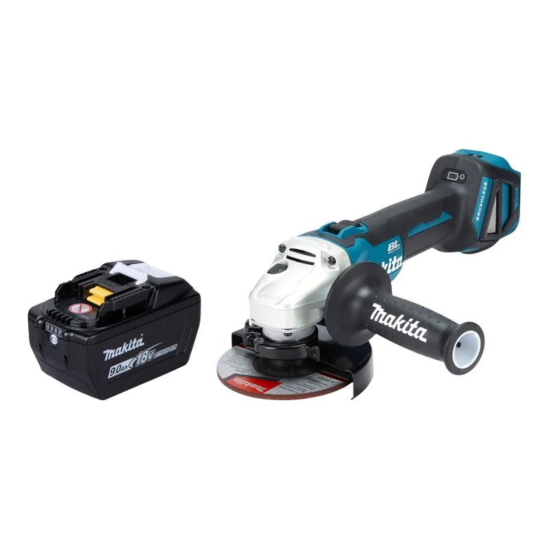 Makita DGA 511 Z Akku Winkelschleifer 18 V 125 mm Brushless + 1x Akku 9,0 Ah - ohne Ladegerät