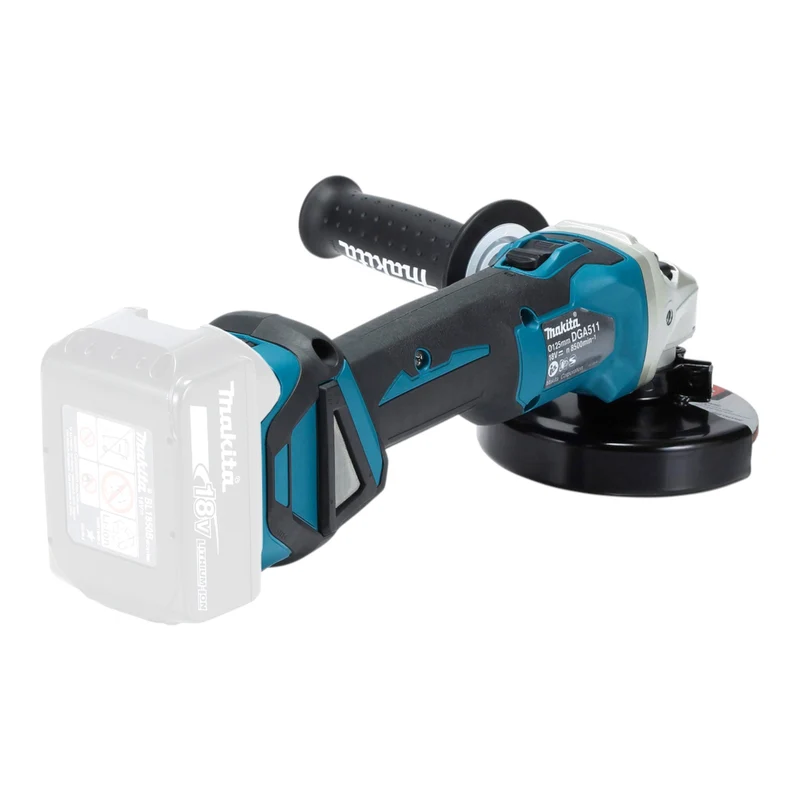 Makita DGA 511 Z Akku Winkelschleifer 18 V 125 mm Brushless + 1x Akku 9,0 Ah + Ladegerät + Makpac