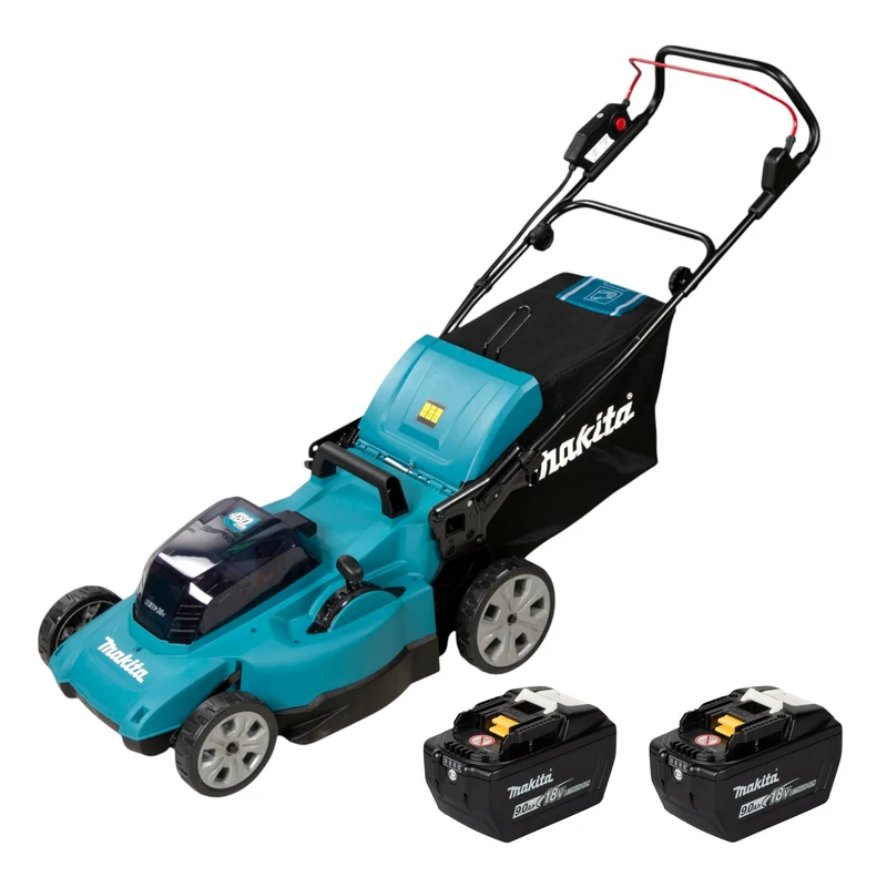 Makita DLM 480 Z Akku Rasenmäher 36 V ( 2x 18 V ) 48 cm 62 l + 2x Akku 9,0 Ah - ohne Ladegerät