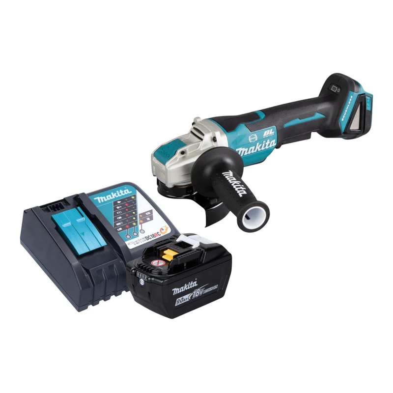 Makita DGA 520 ZX1 Akku Winkelschleifer 18 V 125 mm X-LOCK Brushless + 1x Akku 9,0 Ah + Ladegerät