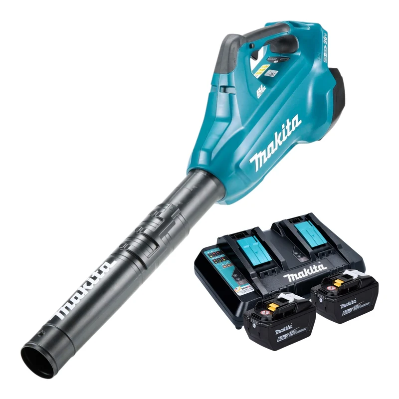 Makita DUB 362 Z Akku Laubbläser Gebläse 18 V ( 2x 18 V ) + 2x Akku 9,0 Ah + Ladegerät