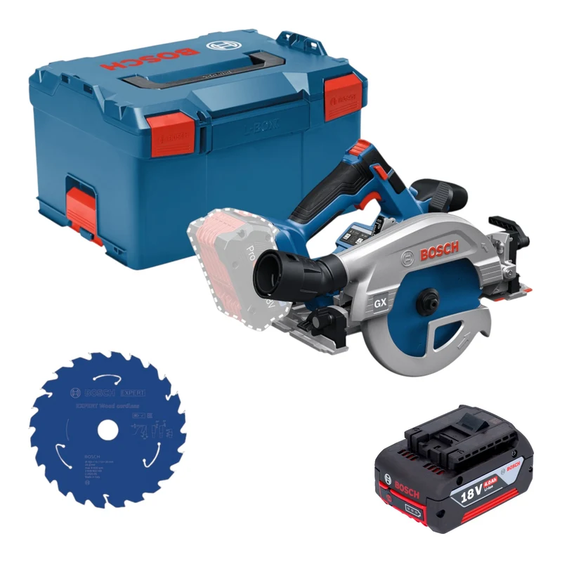 Bosch GKS 18V-57-2 GX Professional Akku Kreissäge 18 V 165 mm Brushless + 1x Akku 4,0 Ah + L-Boxx - ohne Ladegerät