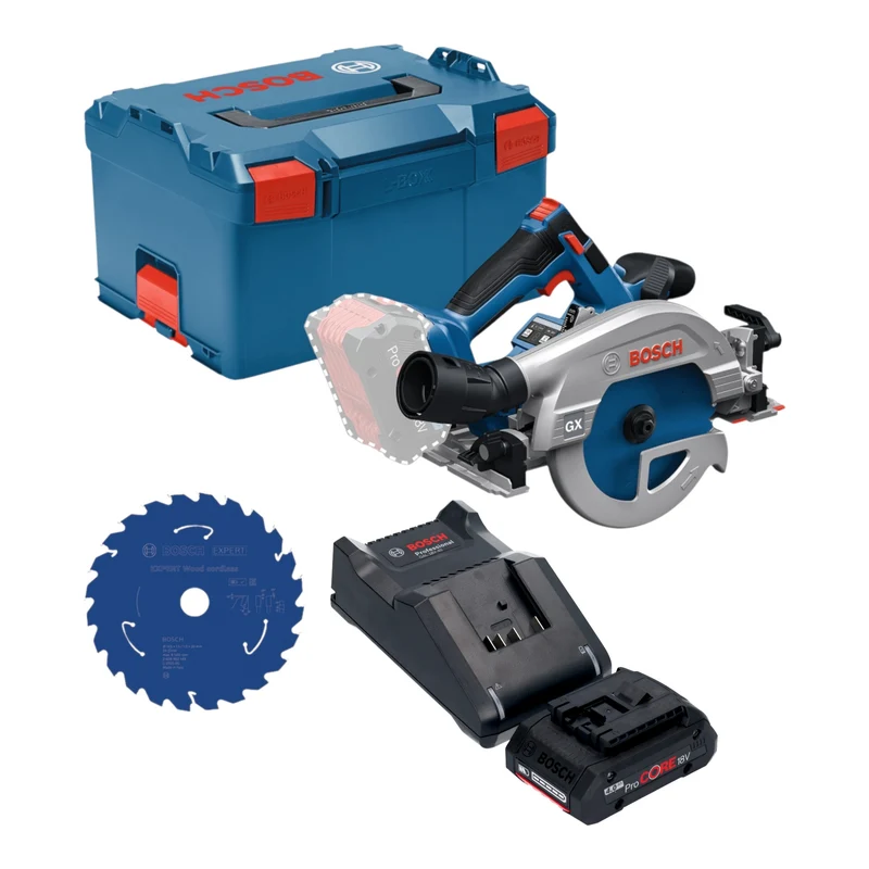 Bosch GKS 18V-57-2 GX Professional Akku Kreissäge 18 V 165 mm Brushless + 1x ProCORE Akku 4,0 Ah + Ladegerät + L-Boxx