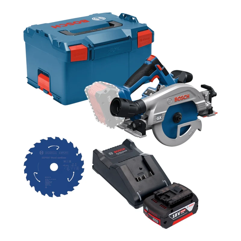 Bosch GKS 18V-57-2 GX Professional Akku Kreissäge 18 V 165 mm Brushless + 1x Akku 5,0 Ah + Ladegerät + L-Boxx