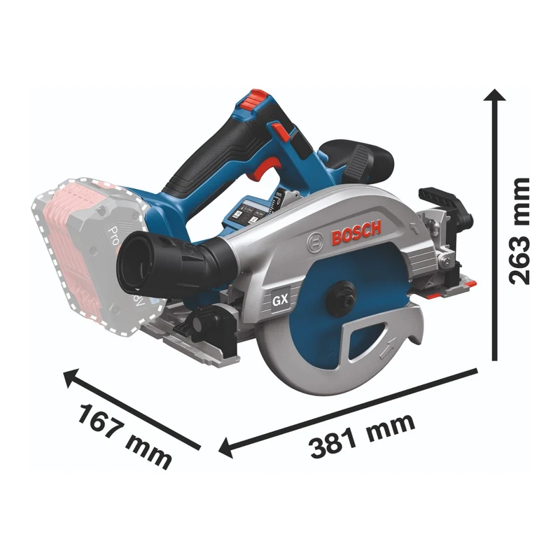 Bosch GKS 18V-57-2 GX Professional Akku Kreissäge 18 V 165 mm Brushless + 2x Akku 5,0 Ah + Ladegerät + L-Boxx